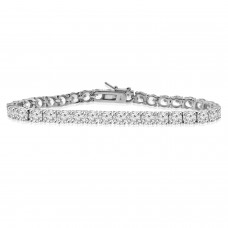 32.04 ct Ladies Round Cut Cubic Zirconia Tennis Bracelet in 925 kt Silver